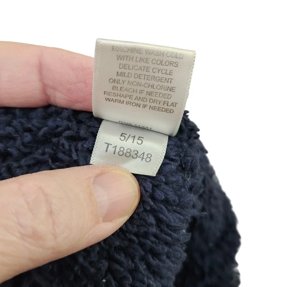 L.L. Bean Nordic Fair Isle Pom Beanie Hat Fleece Lined Ear‎ Flaps Kids S M